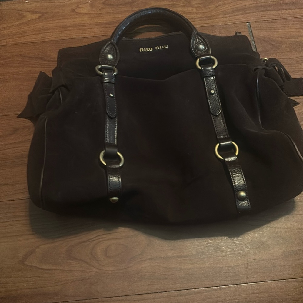 Chocolate suede bag